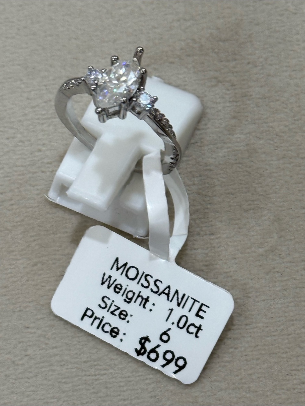 Moissanite 1.0ct Solitaire Engagement Ring in Silver